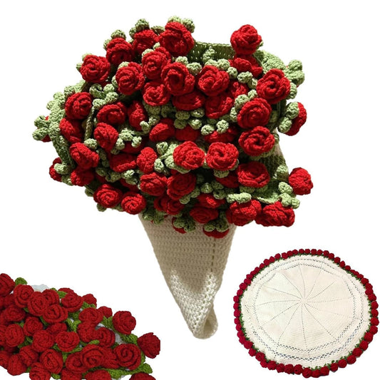 Handmade Crochet Rose Bouquet Blanket